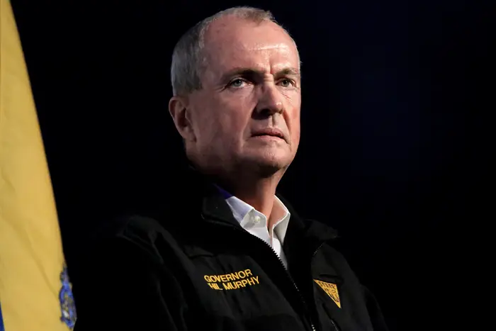 New Jersey Governor Phil Murphy speaks during a Get Out The Vote rally in 2021.